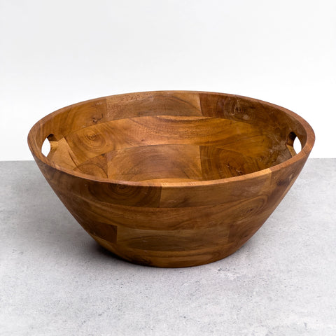 Acacia Wood Serving Bowl With Handles