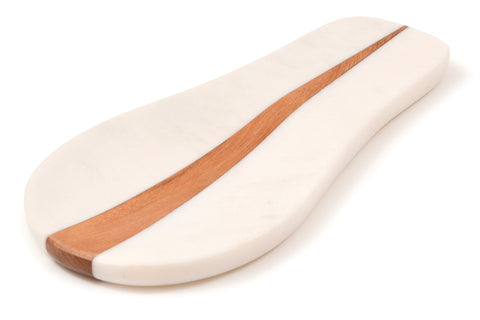 Marble & Wood Spoon Rest